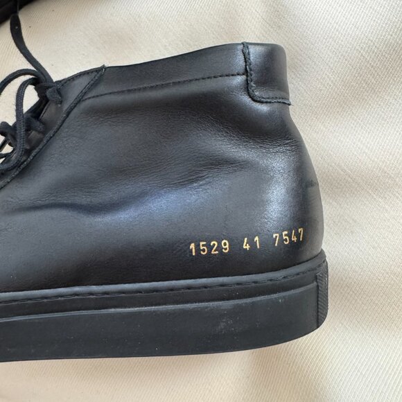 Common Projects Achilles Mid Sneaker in Black, size 41 - Picture 10 of 11